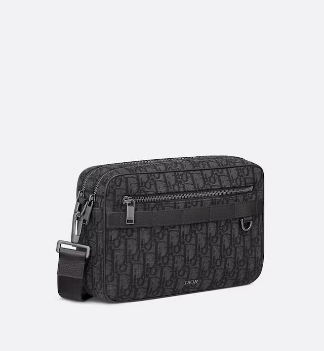 Túi Dior Maxi Safari Bag With Strap Black Dior Oblique Jacquard