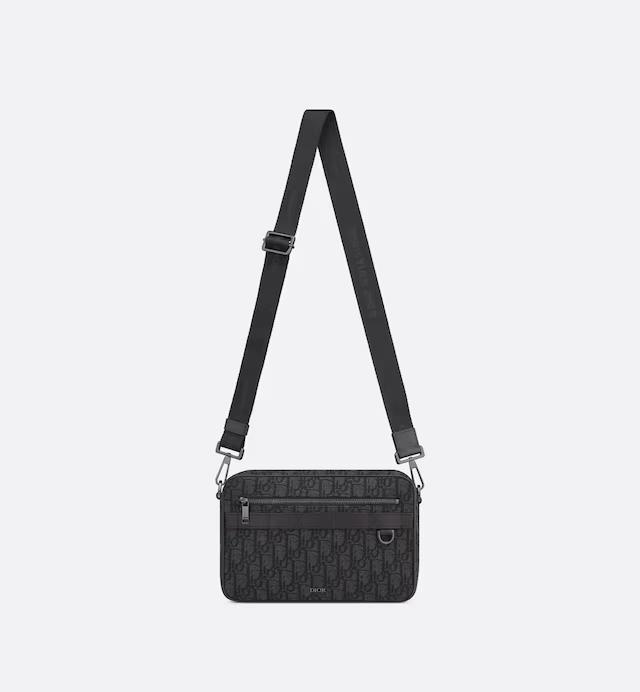 Túi Dior Maxi Safari Bag With Strap Black Dior Oblique Jacquard