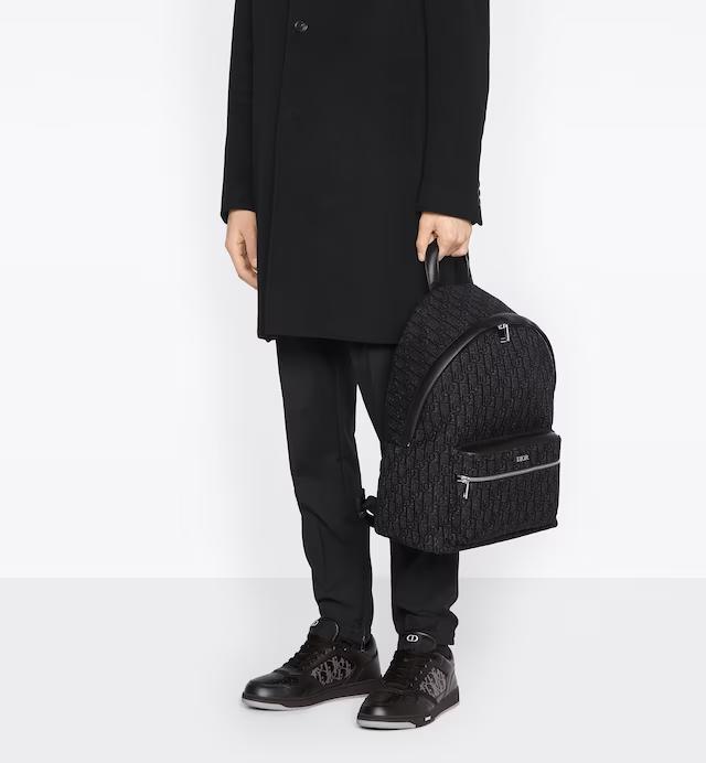 Túi Dior Rider Backpack Black Dior Oblique Jacquard