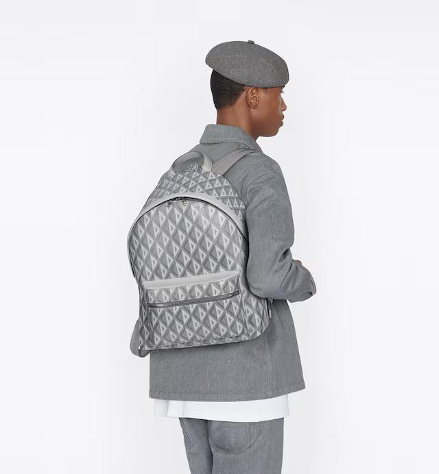 Túi Dior Rider Backpack Dior Gray CD Diamond Canvas and Smooth Calfskin