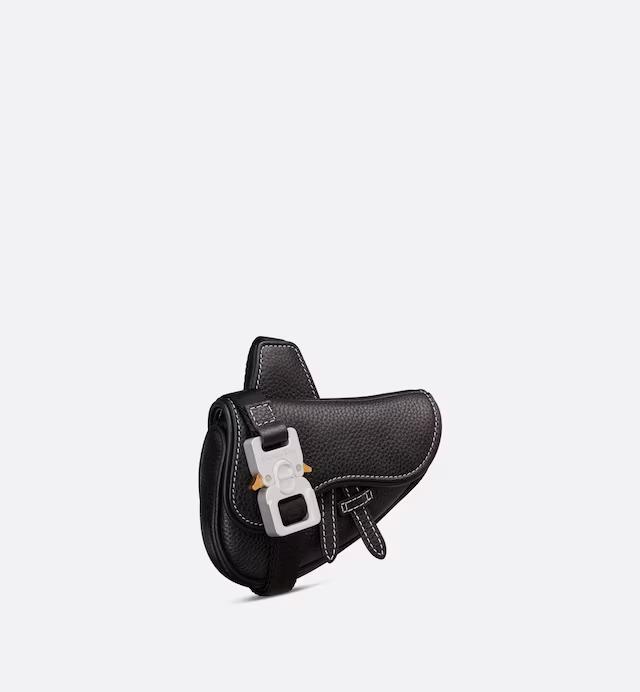 Túi Dior Nano Saddle Bag Black Grained Calfskin