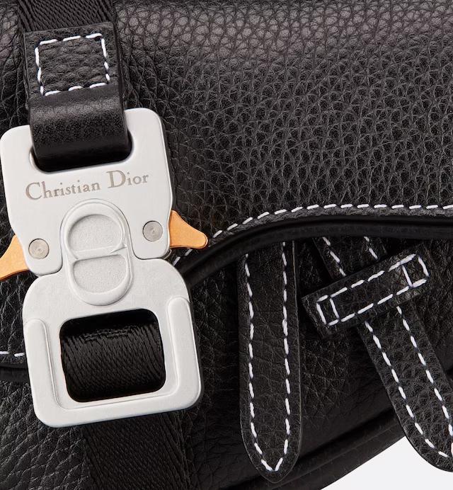 Túi Dior Nano Saddle Bag Black Grained Calfskin