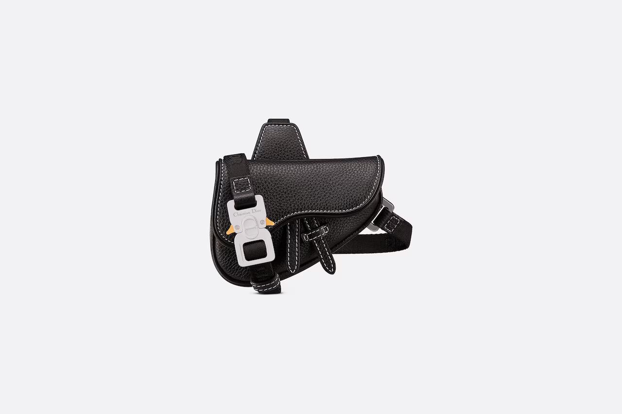 Túi Dior Nano Saddle Bag Black Grained Calfskin