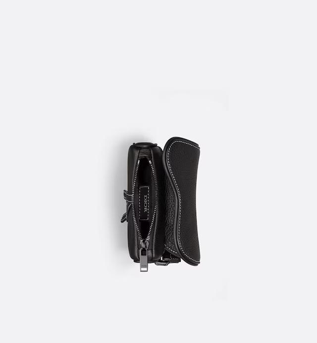 Túi Dior Nano Saddle Bag Black Grained Calfskin