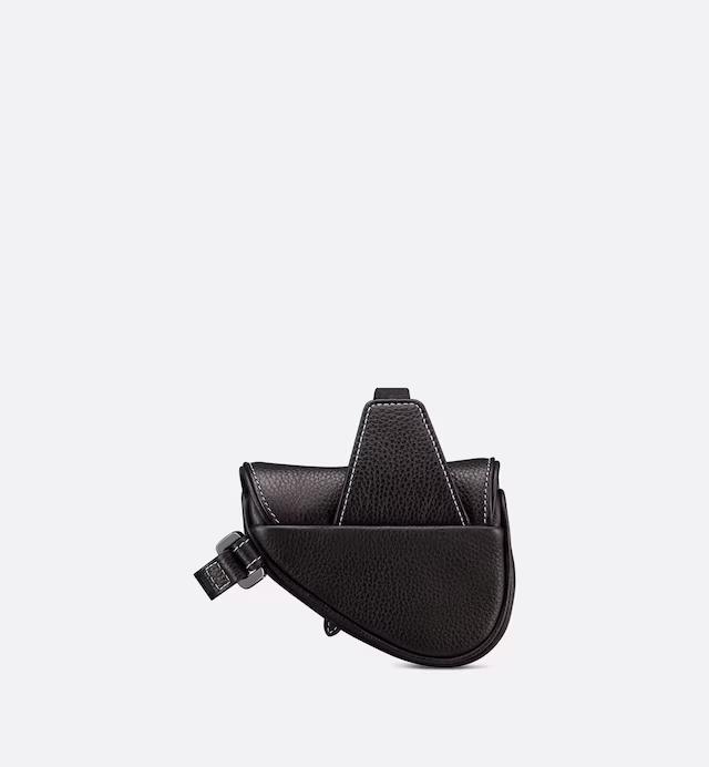 Túi Dior Nano Saddle Bag Black Grained Calfskin