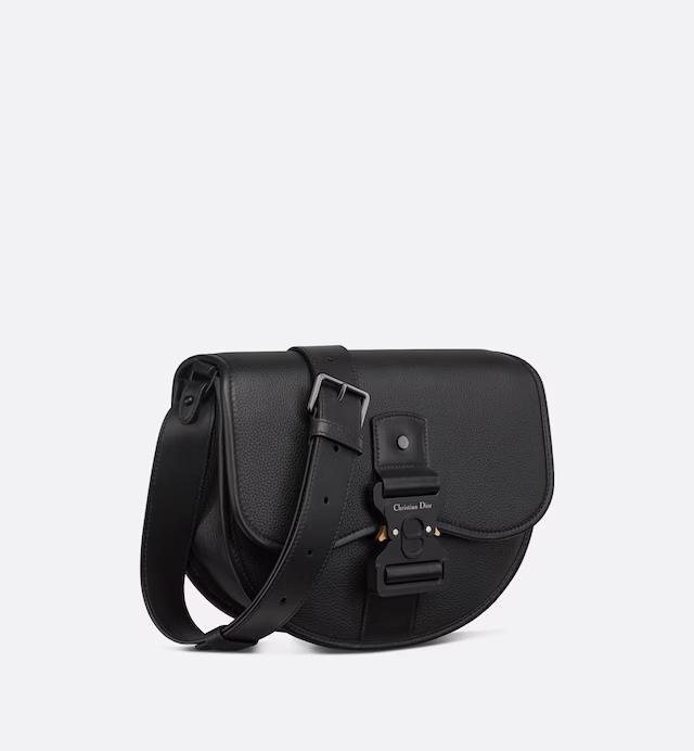 Túi Dior Gallop Bag With Strap Black Grained Calfskin