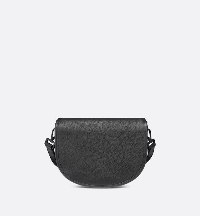 Túi Dior Mini Gallop Bag With Strap Black Grained Calfskin