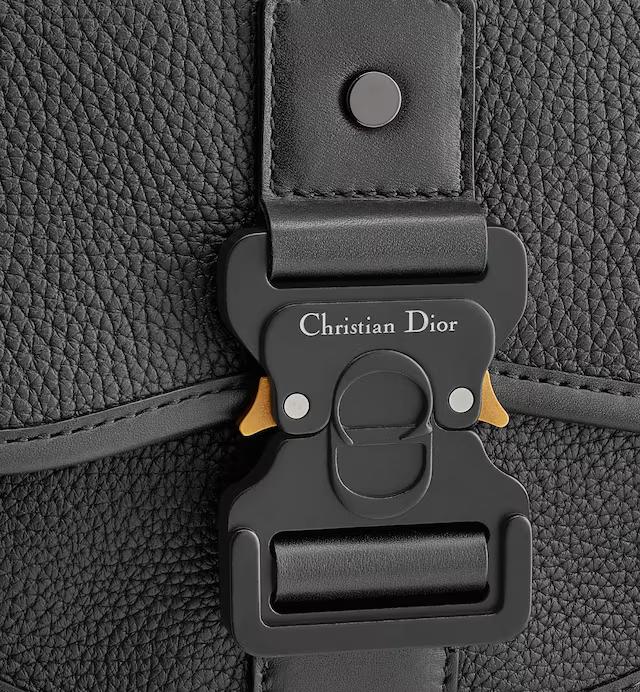 Túi Dior Mini Gallop Bag With Strap Black Grained Calfskin