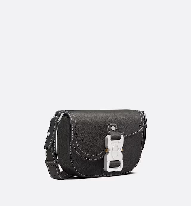 Túi Dior Saddle With Strap Black Grained Calfskin