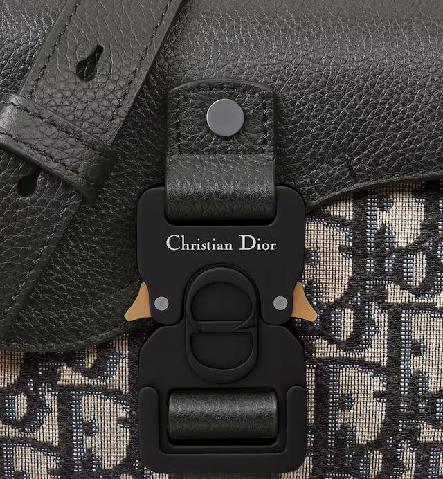 Túi Dior Saddle Pouch With Strap Beige and Black Dior Oblique Jacquard and Black Grained Calfskin