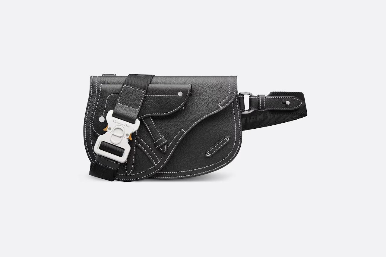 Túi Dior Saddle Pouch Black Grained Calfskin