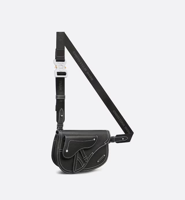 Túi Dior Saddle Pouch Black Grained Calfskin