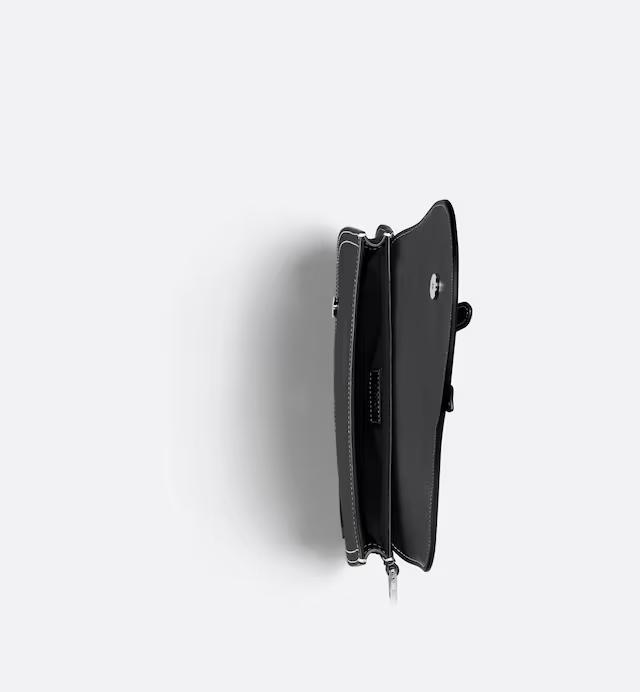 Túi Dior Saddle Pouch Black Grained Calfskin