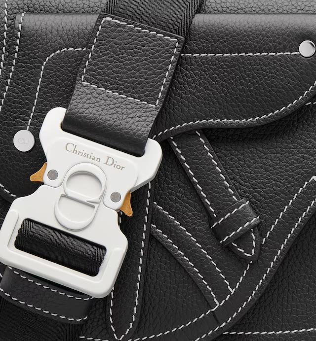 Túi Dior Saddle Pouch Black Grained Calfskin