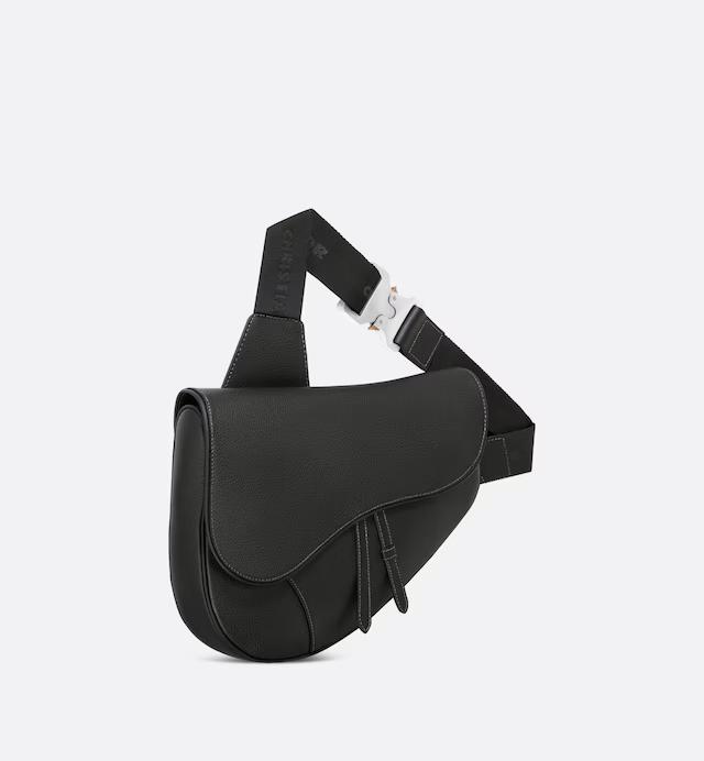 Túi Dior Maxi Saddle Bag Black Grained Calfskin