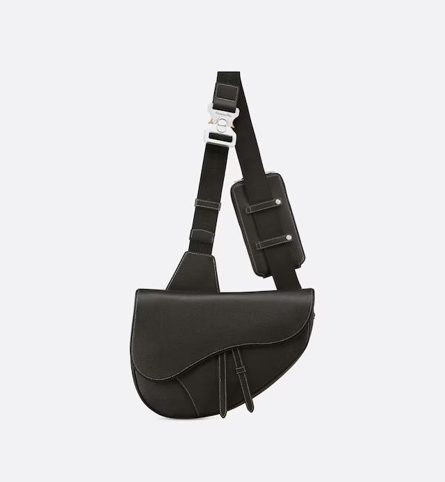 Túi Dior Maxi Saddle Bag Black Grained Calfskin