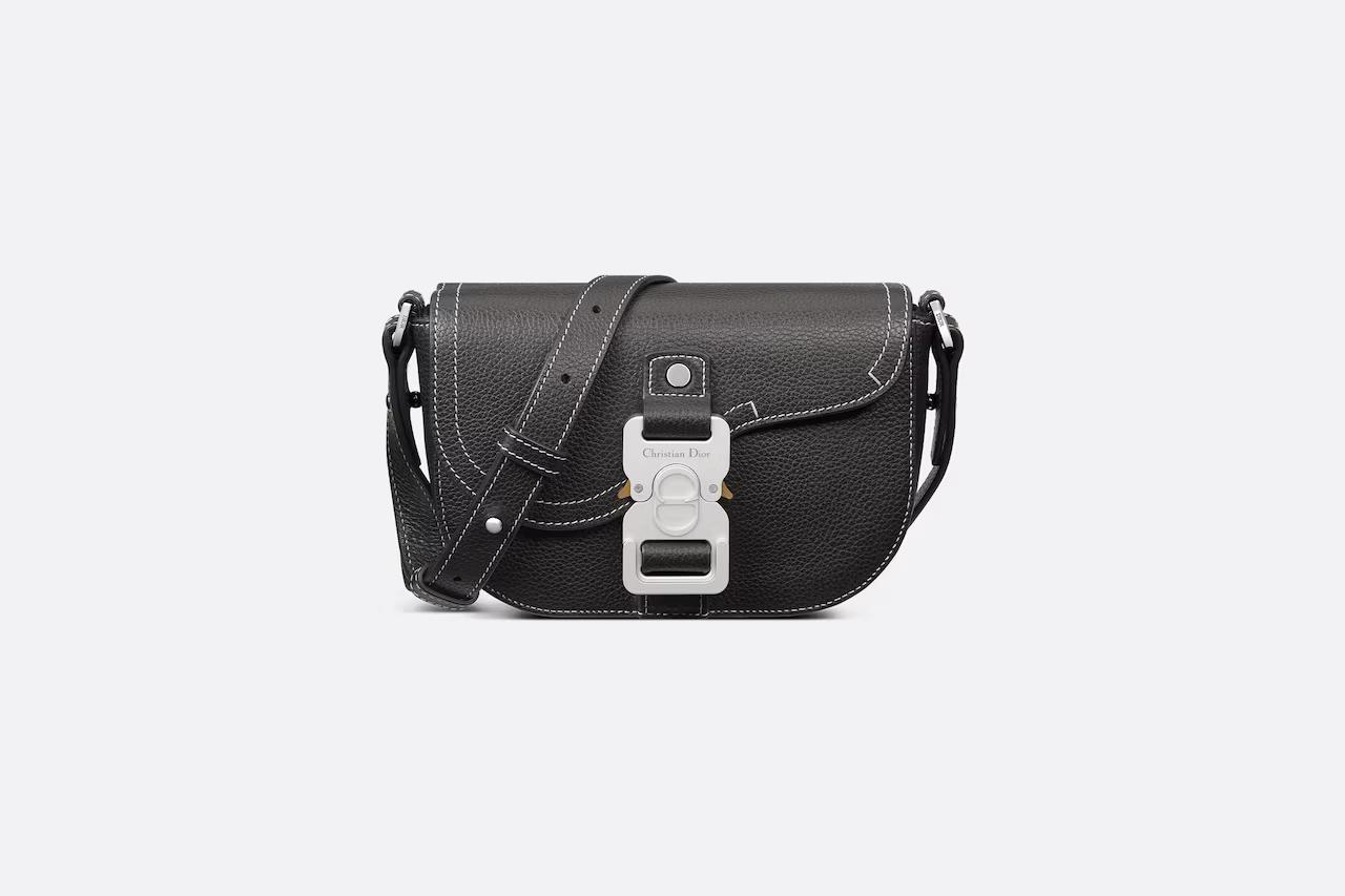 Túi Dior Saddle With Strap Black Grained Calfskin