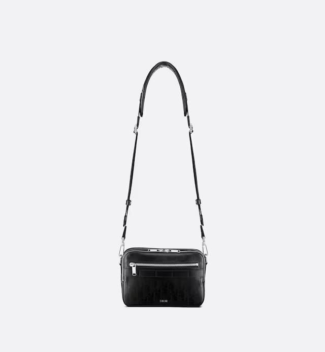 Túi Dior Safari Messenger Bag Black Dior Oblique Galaxy Leather