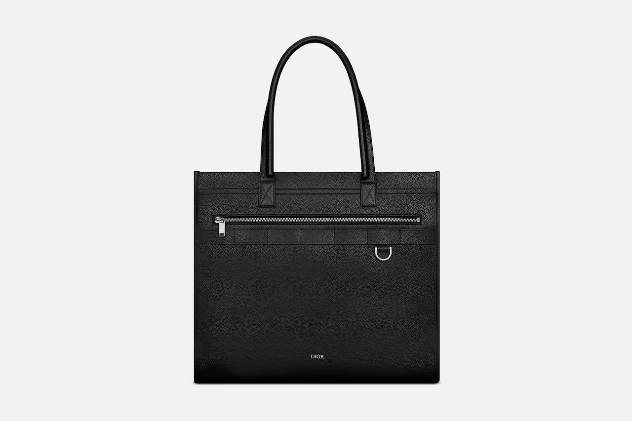 Túi Dior Safari Tote Bag Black Grained Calfskin