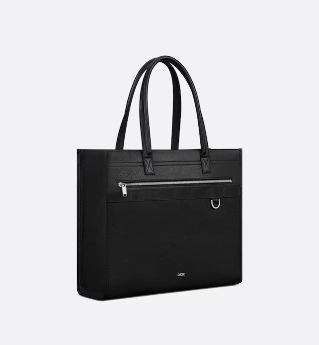 Túi Dior Safari Tote Bag Black Grained Calfskin