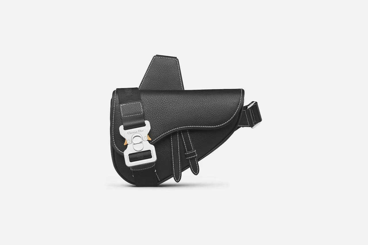 Túi Dior Mini Saddle Bag Black Grained Calfskin