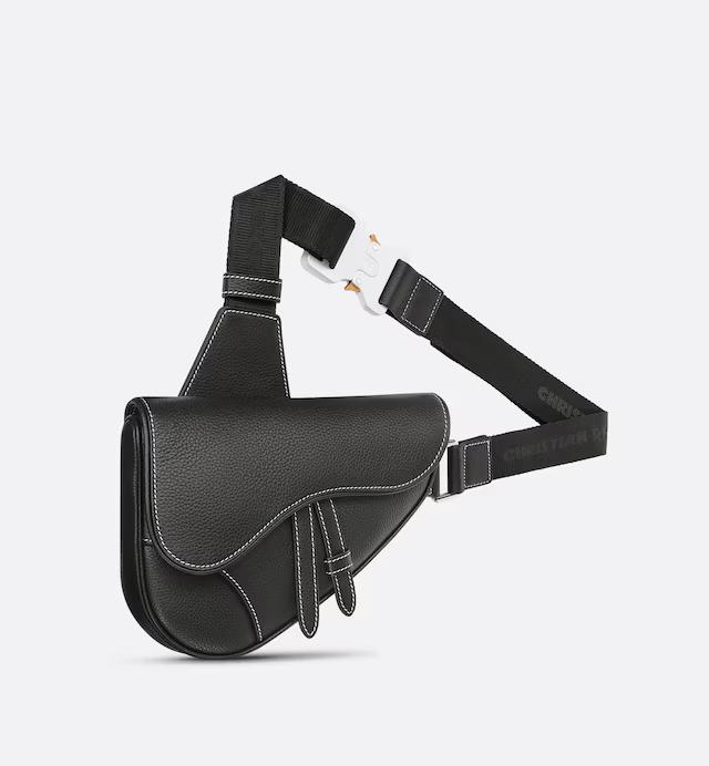 Túi Dior Mini Saddle Bag Black Grained Calfskin