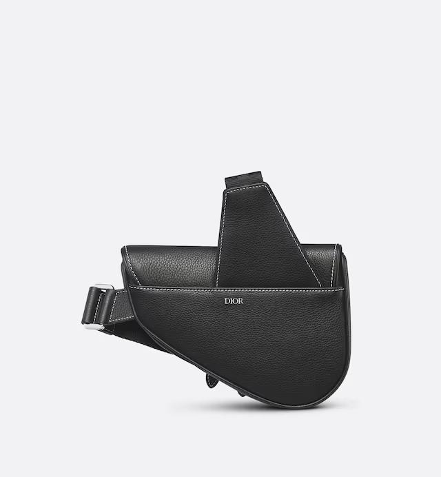 Túi Dior Mini Saddle Bag Black Grained Calfskin