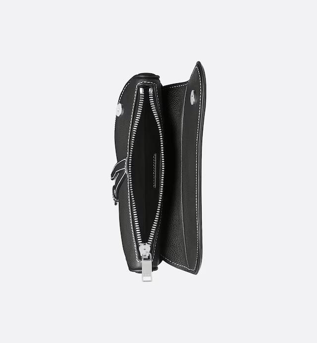 Túi Dior Mini Saddle Bag Black Grained Calfskin