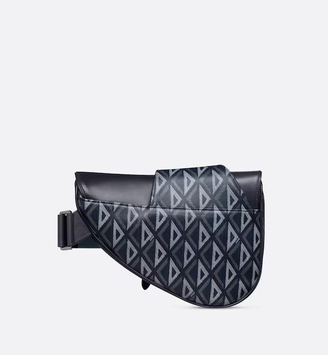 Túi Dior Saddle Bag Navy Blue CD Diamond Canvas and Smooth Calfskin