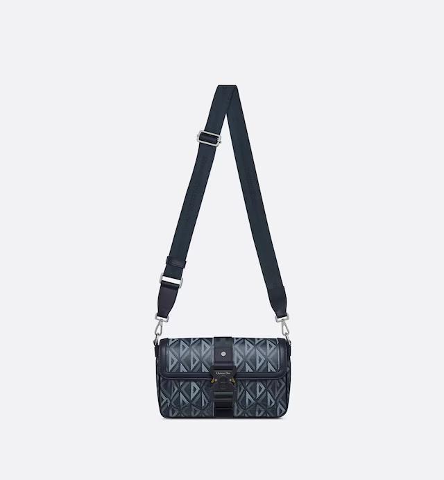 Túi Dior Mini Dior Hit The Road Bag With Strap Navy Blue CD Diamond Canvas