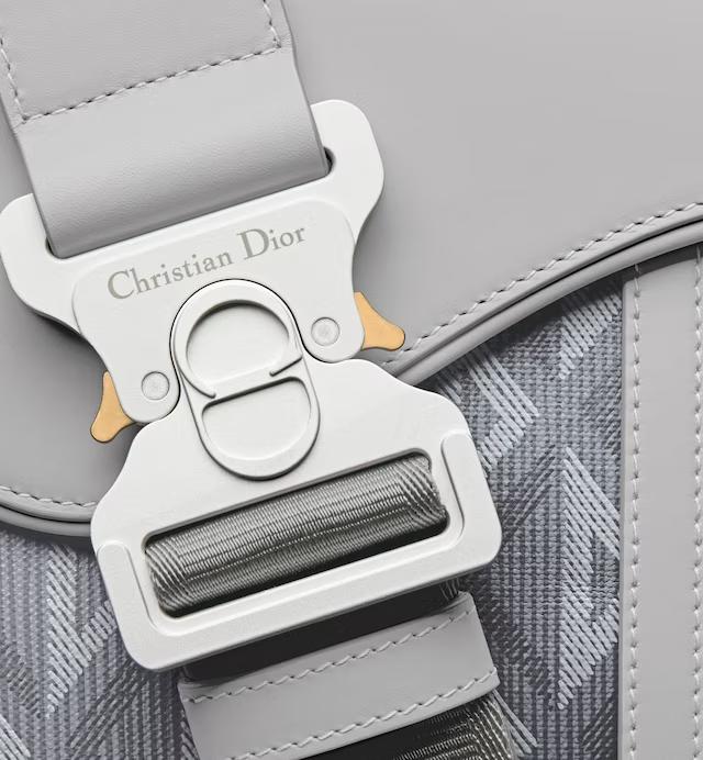 Túi Dior Saddle Bag Dior Gray CD Diamond Canvas and Smooth Calfskin