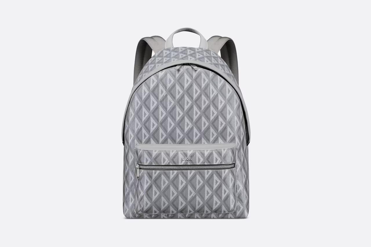 Túi Dior Rider Backpack Dior Gray CD Diamond Canvas and Smooth Calfskin