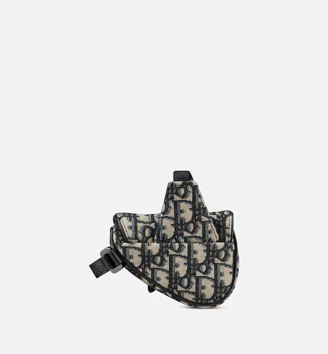 Túi Dior Nano Saddle Bag Beige and Black Dior Oblique Jacquard