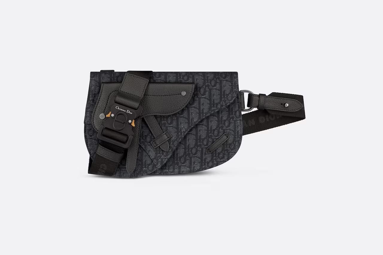 Túi Dior Saddle Pouch Black Dior Oblique Jacquard