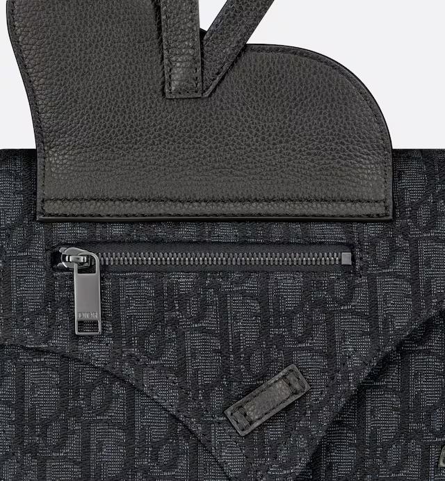 Túi Dior Saddle Pouch Black Dior Oblique Jacquard