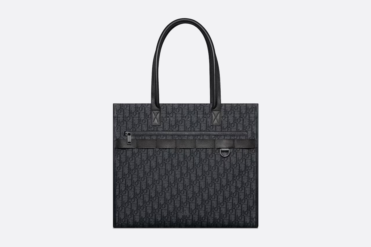 Túi Dior Safari Tote Bag Black Dior Oblique Jacquard and Grained Calfskin