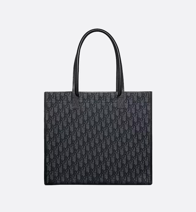 Túi Dior Safari Tote Bag Black Dior Oblique Jacquard and Grained Calfskin