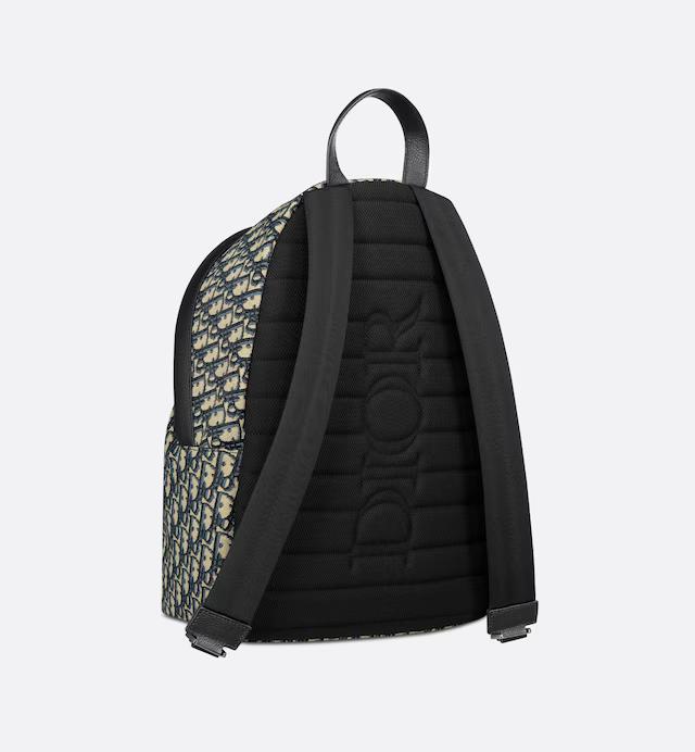 Túi Dior Rider Backpack Beige and Black Dior Oblique Jacquard