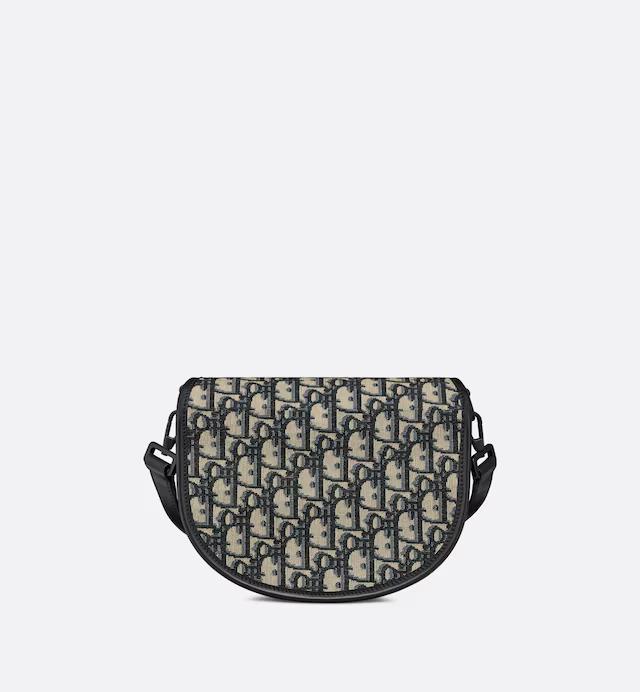 Túi Dior Mini Gallop Bag With Strap Beige and Black Dior Oblique Jacquard and Black Grained Calfskin