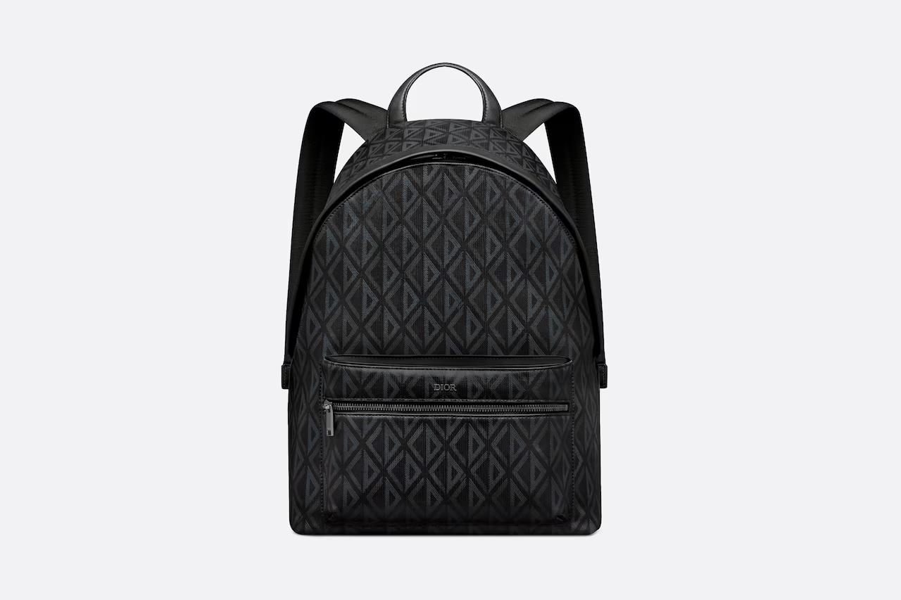 Túi Dior Rider Backpack Black CD Diamond Canvas and Smooth Calfskin