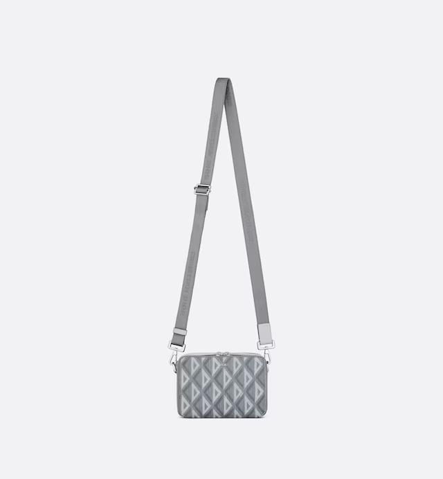 Túi Dior Pouch With Strap Dior Gray CD Diamond Canvas