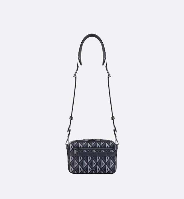 Túi Dior Safari Bag With Strap Navy Blue CD Diamond Canvas