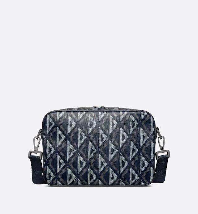 Túi Dior Safari Bag With Strap Navy Blue CD Diamond Canvas