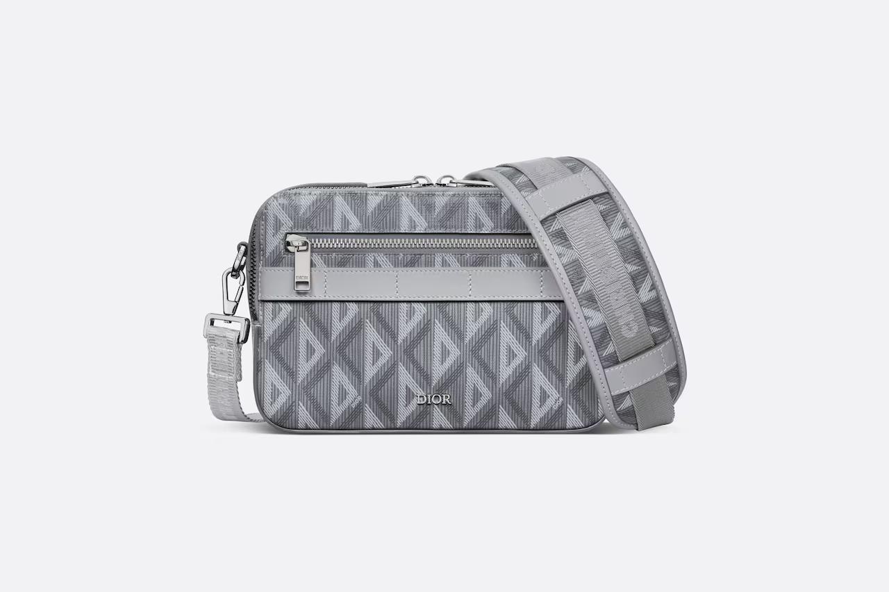 Túi Dior Safari Bag With Strap Dior Gray CD Diamond Canvas