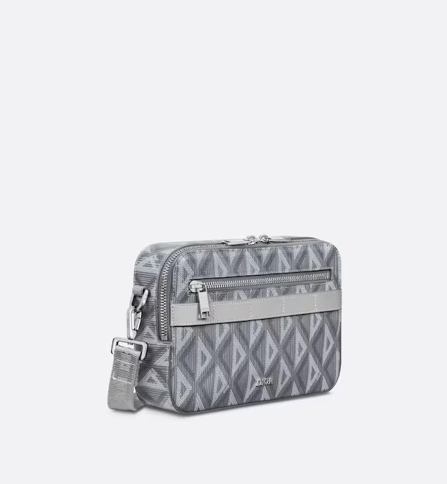 Túi Dior Safari Bag With Strap Dior Gray CD Diamond Canvas