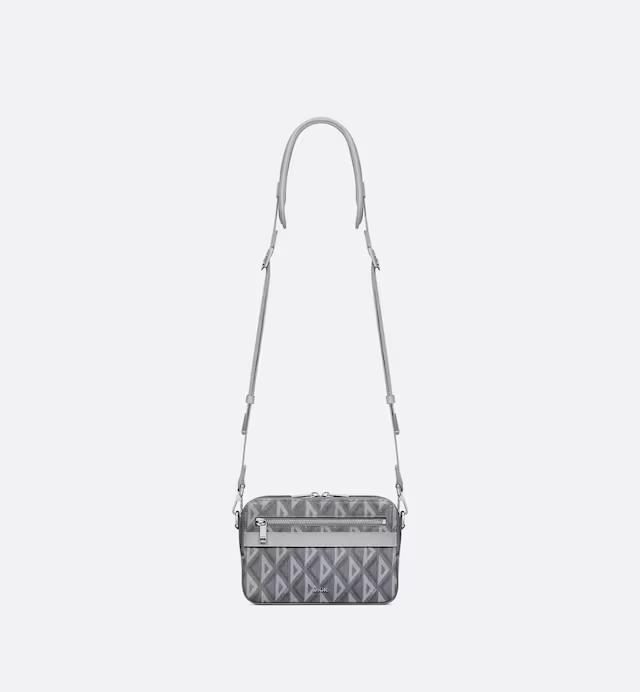 Túi Dior Safari Bag With Strap Dior Gray CD Diamond Canvas