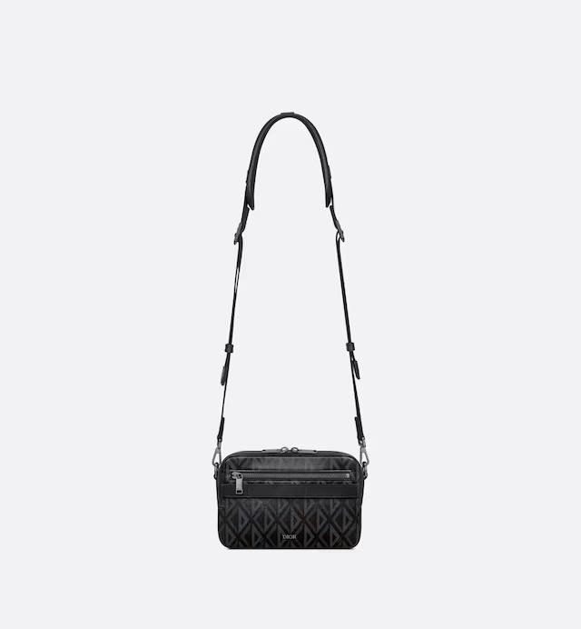 Túi Dior Safari Bag With Strap Black CD Diamond Canvas