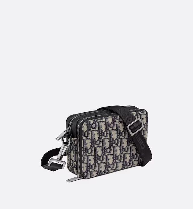 Túi Dior Pouch With Strap Beige and Black Dior Oblique Jacquard