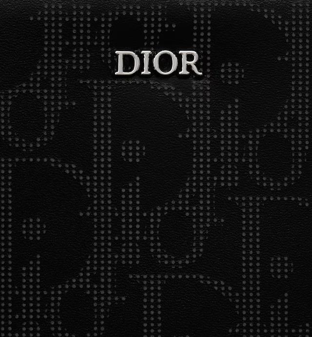 Túi Dior Pouch With Strap Black Dior Oblique Galaxy Leather