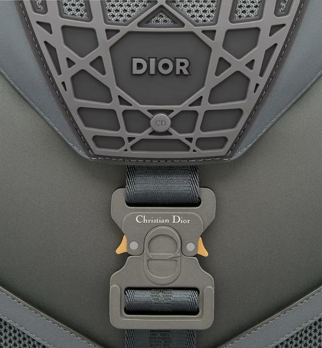 Túi Dior Cobra Backpack Deep Gray Smooth Calfskin and Upcycled Nylon with Warped Cannage Motif Rubber